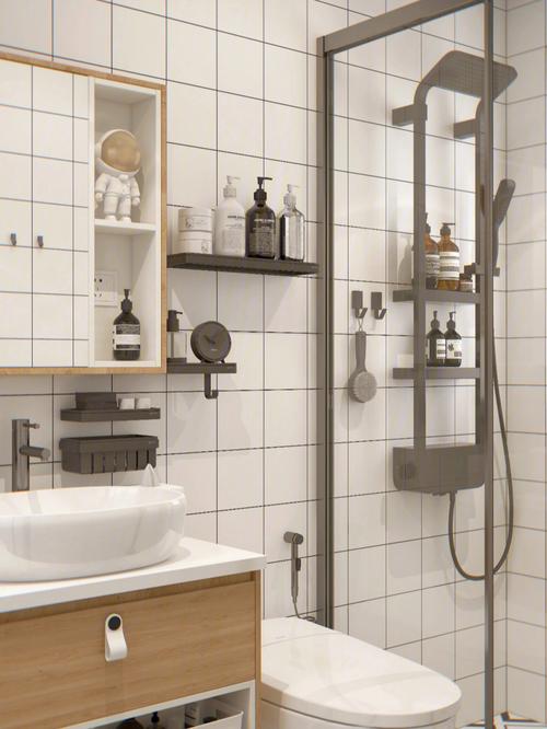 卫生间设计275平的黑白北欧风浴室设计
