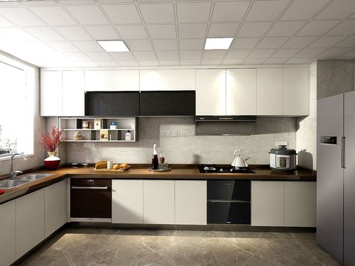 现代风格135平米三居厨房背景墙装修效果图