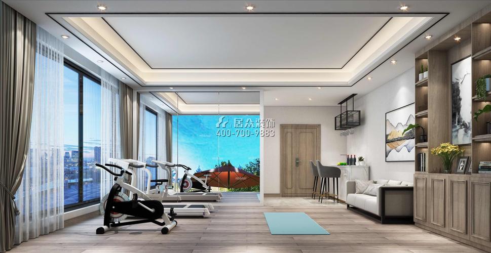 金地城南艺境180平方米中式风格别墅户型家庭健身房装修效果图