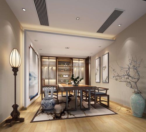 盈滨半岛780平方米中式风格别墅户型茶室装修效果图