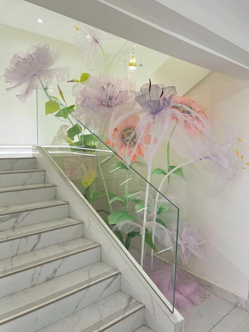 楼梯真丝花软装花艺设计楼梯景观设计