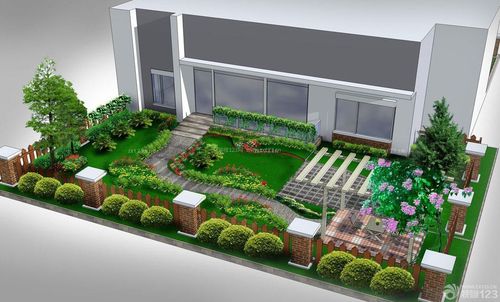 2015现代风格庭院绿化设计图片大全装修123效果图