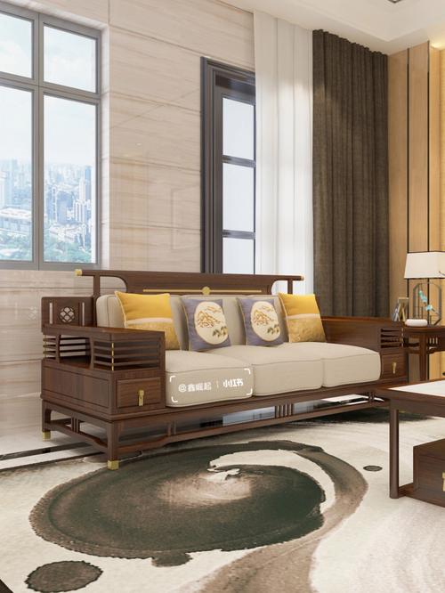 新中式禅意沙发传统榫卯家具真的很迷人