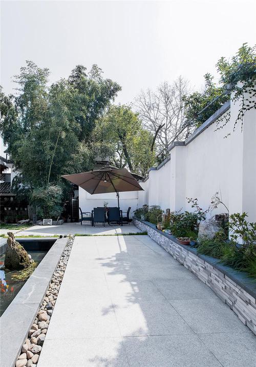 新中式风格别墅庭院装修效果图