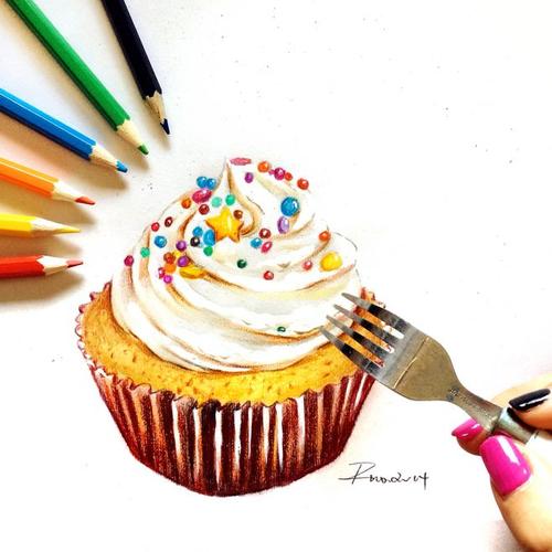 美食蛋糕彩铅笔