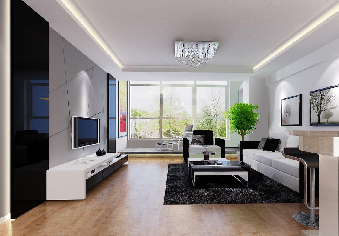 80平米两房简单现代风格客厅装修效果图装信通网效果图