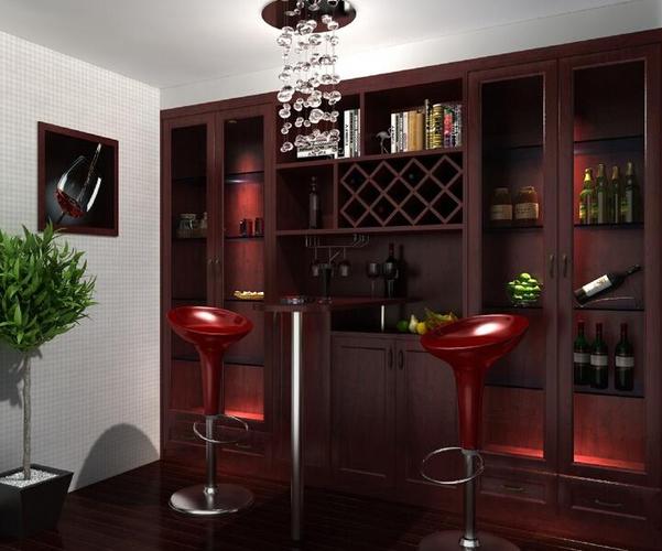 吧台椅吧台隔断现代红酒柜吧台椅个性时尚的酒柜隔断设计效果图
