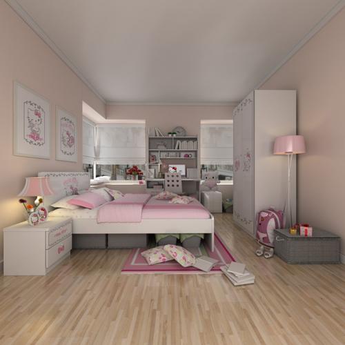 一般来说女孩的房间往往更温馨梦幻小女孩们往往对粉红色的花边