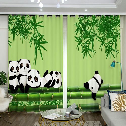 新款中式竹子遮光窗帘大气高端客厅卧室阳台飘窗竹子图案窗帘布