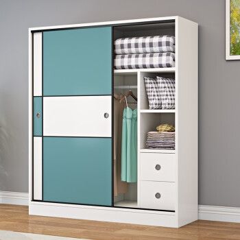 衣柜推拉门卧室简易木质两门小衣柜衣橱简约现代移门衣柜