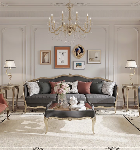法式轻奢奶油风布艺沙发奢华大小户型三人实木新古典客厅沙发组合