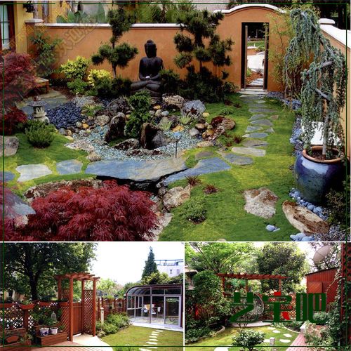 中式美式法式欧式意式英式别墅庭院后花园露台园林景观绿化效果图