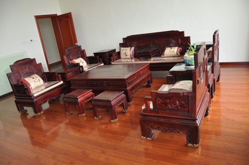 青岛国标红木新中式全实木沙发金凤十三件组合沙发进口酸枝木家具