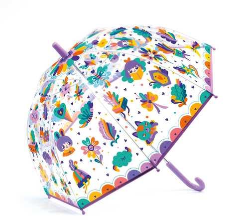 正品法国djeco儿童外出透明花伞变色雨伞