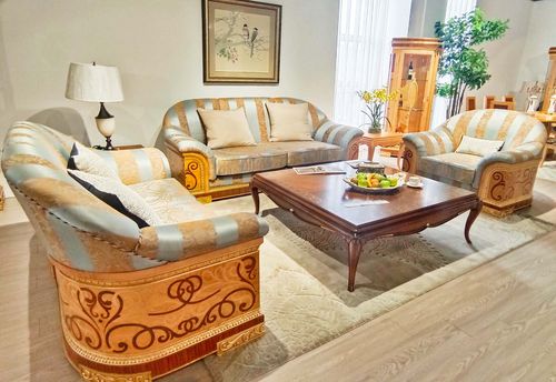 欧美系列美式欧式风格全实木布艺刺绣沙发组合适合大小型客厅别墅