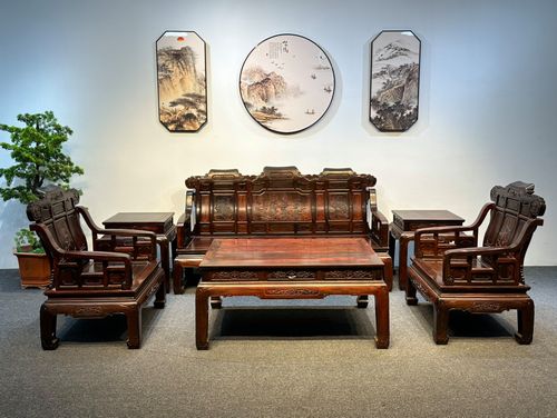红木家具中式明清古典荣华富贵沙发组合客厅大红酸枝古典实木家具