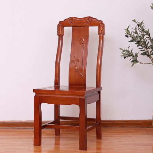 禅意中式古典餐椅仿红木格木餐椅明清雕花酒店餐椅家用古典家具