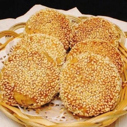 天津烧饼天津特产传统烧饼芝麻油酥麻酱早餐香酥当日现做素火烧