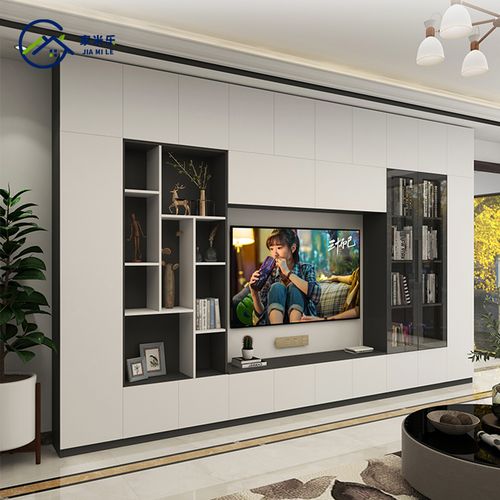 北欧客厅电视柜现代简约组合背景墙柜多功能储物一体电视柜可定制