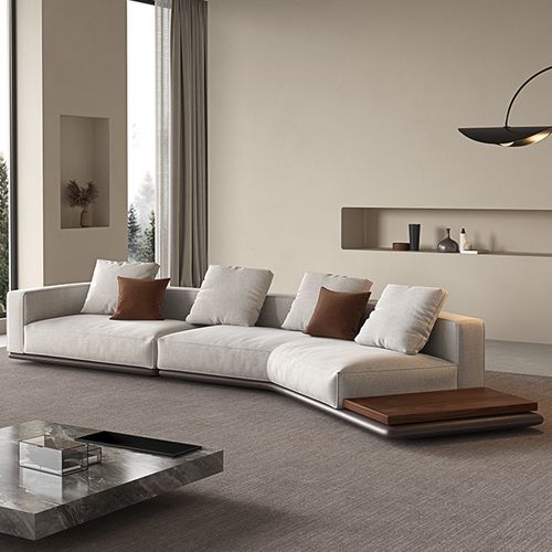 芝华仕意式布艺沙发客厅大小户型组合极简约现代地平线异形沙发20