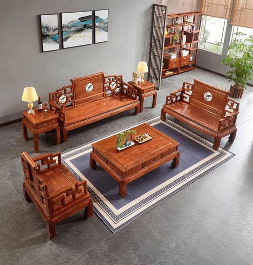 国标红木刺猬紫檀红木家具新中式沙发