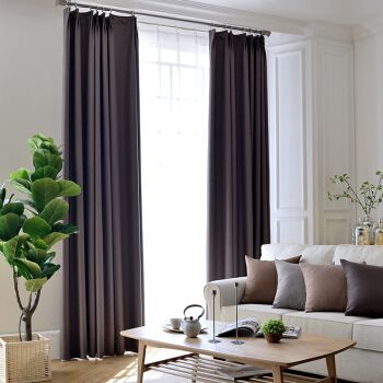 北欧遮光纯色窗帘定制成品现代简约美式客厅卧室落地窗飘窗日式