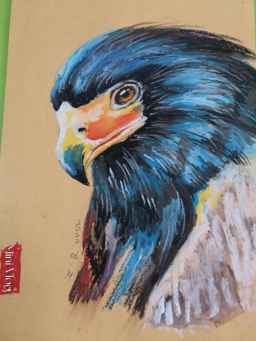 是的绘画爱好者的油画棒动物临摹4鹰