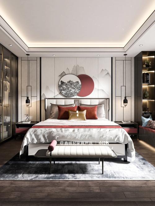现代风格新中式卧室优雅静谧的氛围