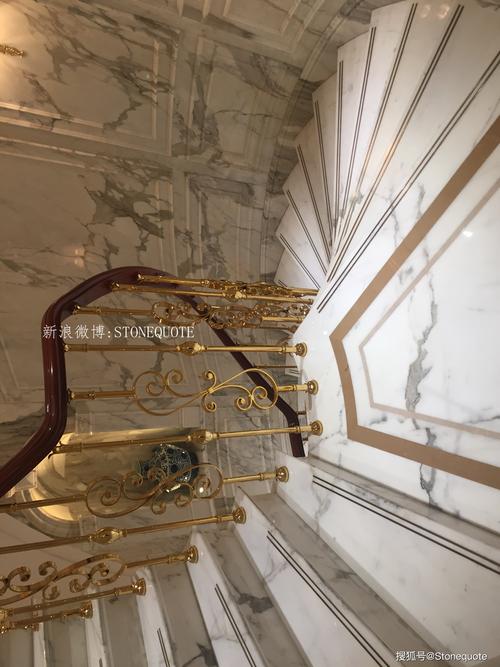 天然大理石楼梯踏步室内装修实景案例