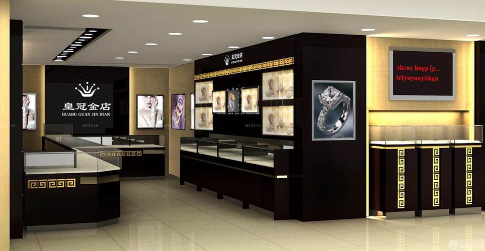 2020最新黑色风格珠宝柜台设计图片设计456装修效果图