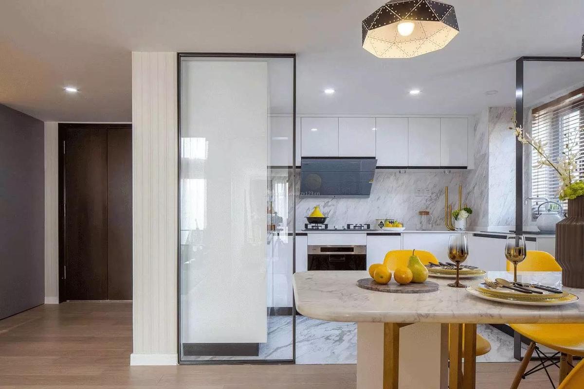 2022一居室家装开放式厨房设计图装信通网效果图