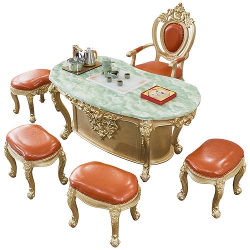 欧式茶台实木客厅茶桌椅组合简约泡茶喝茶功夫茶台桌家用奢华整装