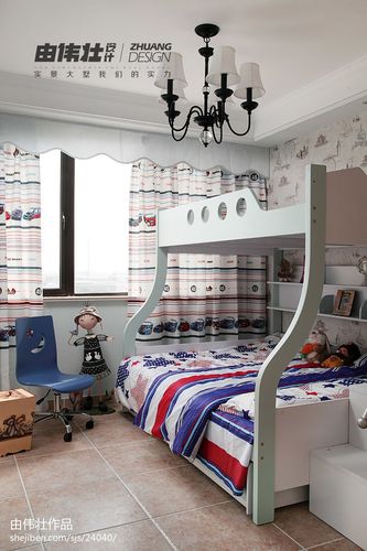 美式风格儿童房高低床装修设计效果图