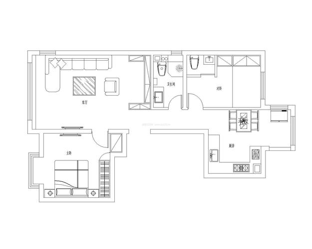 两居室房子户型图设计