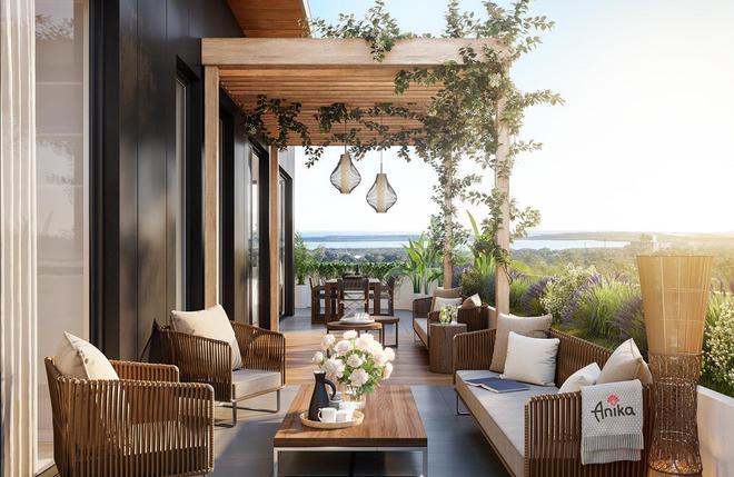 如果一家人住在顶层屋顶也可以装饰成漂亮的露台花园露台地板覆盖着