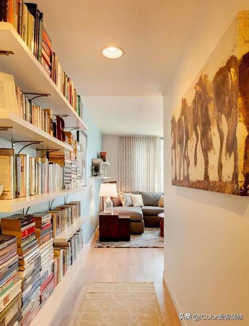 书墙装修效果图书房式客厅一体效果图