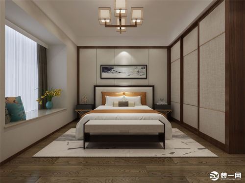 翡翠湾120平新中式风格卧室装修效果图