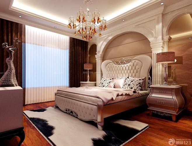 欧式卧室墙面罗马柱装修设计效果图片