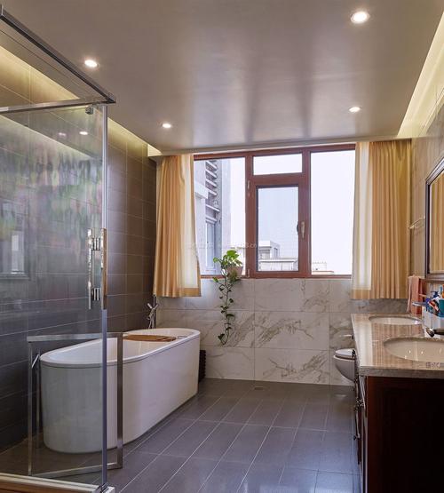 中式家居卫生间浴室装修图装修123效果图