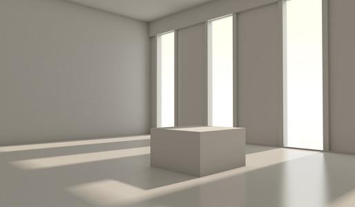 抽象的建筑背景.空白色房间室内