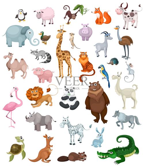 组动物插画图片素材