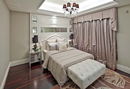 成都100平房屋欧式风格卧室窗帘装修效果图