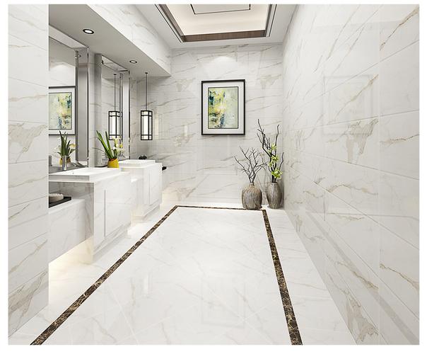 新中源厨房墙面砖卫生间瓷砖爵士白防滑地砖简约欧式白色墙砖