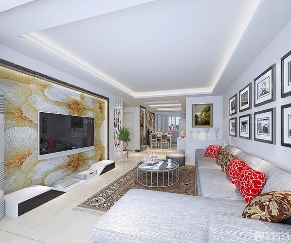2020最新现代家装风格90平米二室二厅新房客厅装修效果图