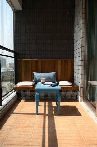 式休闲阳台微晶石地砖地面设计图挑高客厅地中海阳台地砖铺装效果图