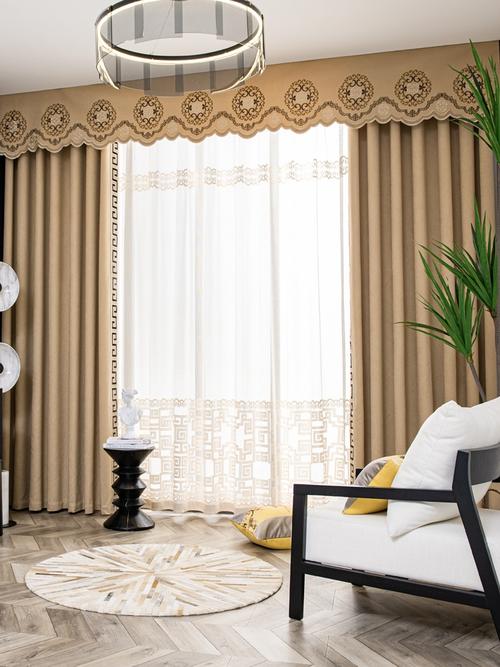 布艺定制窗帘更新时间现代中式简约窗帘客厅新中式
