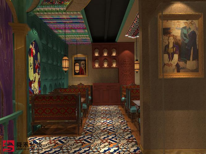 济南特色主题异域风格新疆餐饮店装修装饰设计效果图
