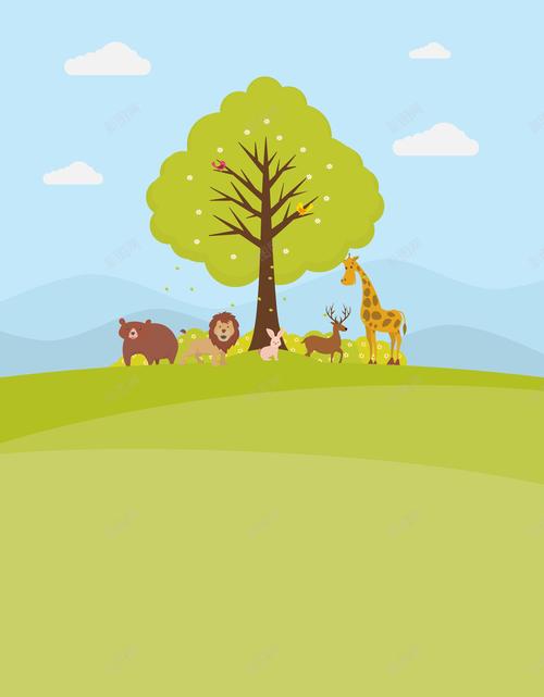 保护动物世界地球日主题海报背景矢量图