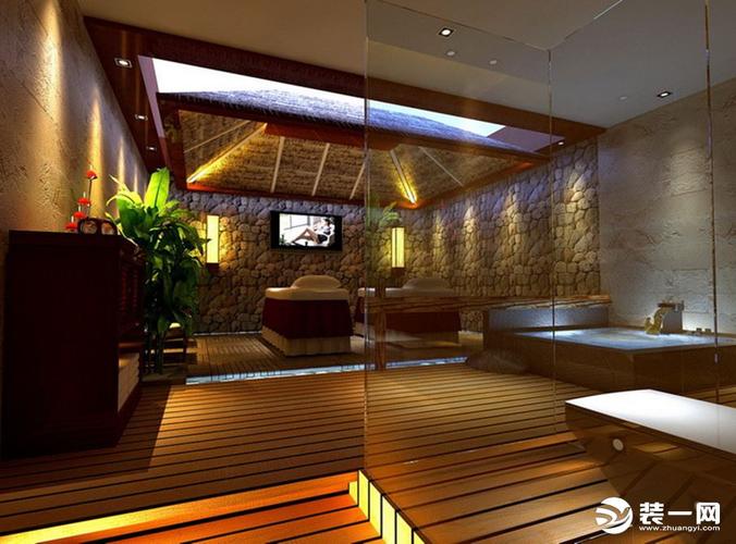 新中式风格洗浴中心装修效果图