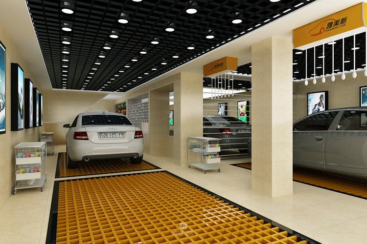 汽车美容店设计图商业展厅室内设计联盟
